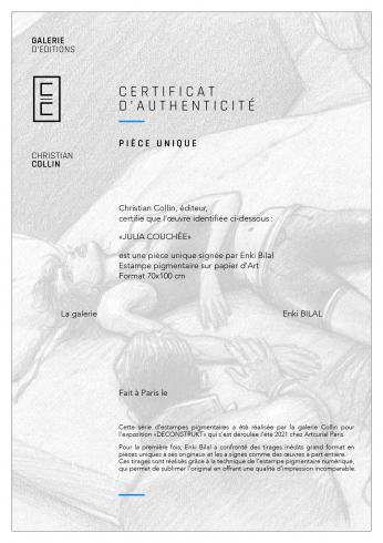 Certificat UNIK Julia Couchée