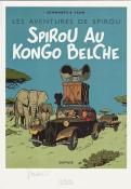Schwartz -Ex-libris" Spirou au Kongo Belche"signé