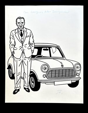 Floc'h "R.I.P. Britannia - Car designer Alec Issigonis" - Dessin original