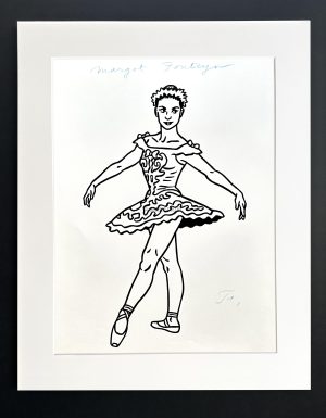 Floc'h "R.I.P. Britannia - Dancer Margot Fonteyn" - Dessin original