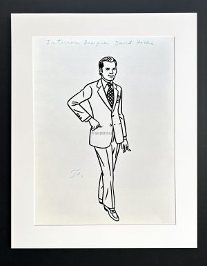 Floc'h "R.I.P. Britannia - Interior Designer David Hicks " - Dessin original
