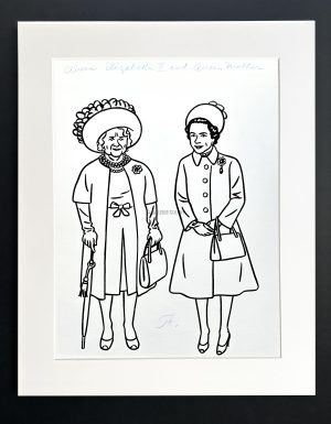 Floc'h "R.I.P. Britannia - Queen and Mother" - Dessin original - VENDU