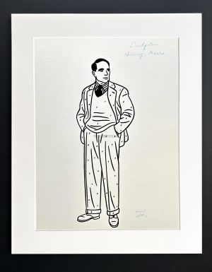 Floc'h "R.I.P. Britannia - Sculptor Henry Moore " - Dessin original