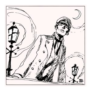 Hugo PRATT Corto “The Night” • Limited, numbered silkscreen print • Album of Venice” Album