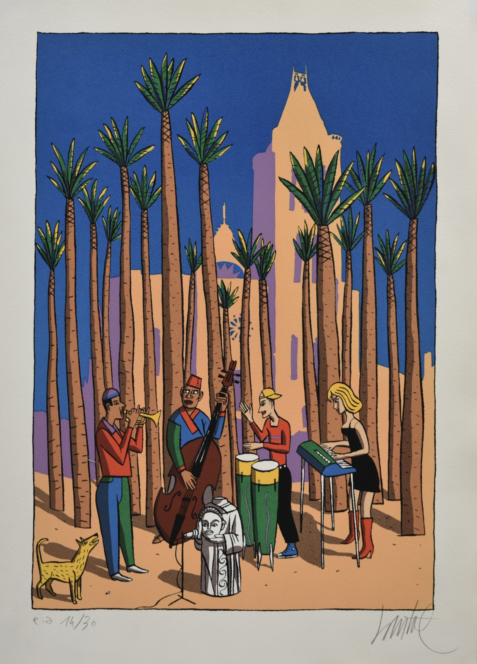 Loustal . Sérigraphie " Bonne année Saint-Denis" E.A numérotée signée 30ex