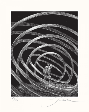 Schuiten-Sérigraphie "Sur les chemins noirs - Je est un autre"