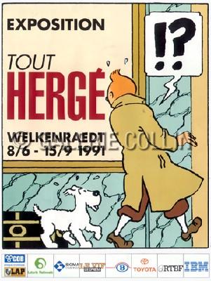 HERGÉ . TINTIN - "Tout Hergé" exhibition poster 1991