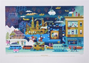 Alexandre Clérisse "Michel Gondry" Sérigraphie n° et signée 150ex.