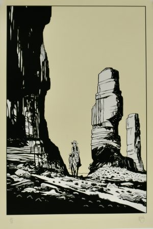 Brüno Sérigraphie. Lucky Luke "Monument"