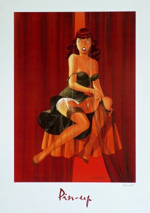 BERTHET • " Pin up " Affiche signée