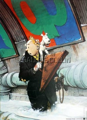 Enki BILAL • "HOMMAGE à HERGE" Rare Affiche édition d'Art !