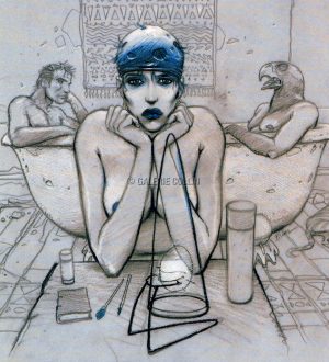 BILAL . CARTE POSTALE " BLEU SANG KALK "