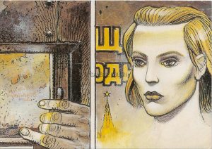 BILAL . Carte postale. " Partie de chasse" détail planche 12