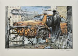 Enki Bilal • "TAXI"  Estampe pigmentaire N° signée 50 ex.