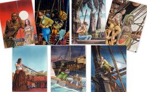 BOURGEON . lot de 7 affiches "Les passagers du vent"