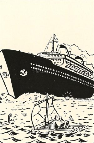 Carte postale "Métal Hurlant" Margerin"Lucien la Virée en mer"