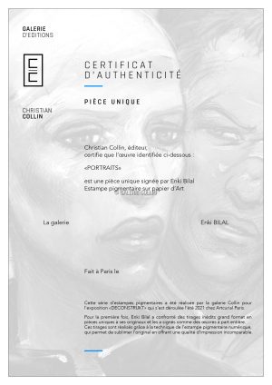 Enki Bilal • «Portraits» Estampe pigmentaire • Pièce unique signée