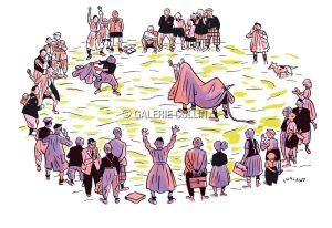 Yves CHALAND • "La Corrida du Jeune Albert" Sérigraphie. Edition limitée à 130 ex