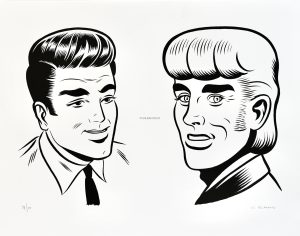 Charles Burns - Silkscreen print "Face à face II/V" numbered , signed limited