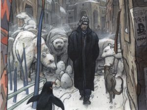 Enki Bilal - Affiche édition d'art "Chess boxing"de l'album froid équateur "