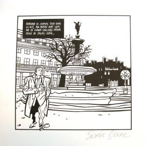 SERGE CLERC. Black-and-white silkscreen print. "Palais Royal"