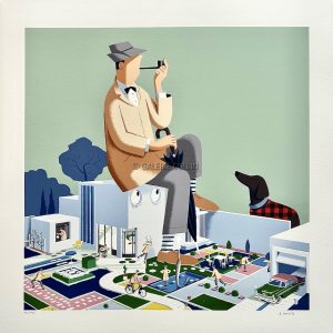 David Merveille • "Hulot et la villa Arpel" Estampe pigmentaire numérotée signée limitée 150 ex.