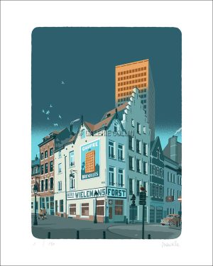 David Merveille • "Gaufre de Bruxelles" Estampe pigmentaire numérotée signée 150 ex