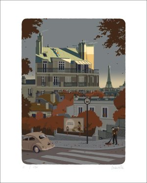 David Merveille • "Montmartre" Estampe pigmentaire numérotée signée 150 ex