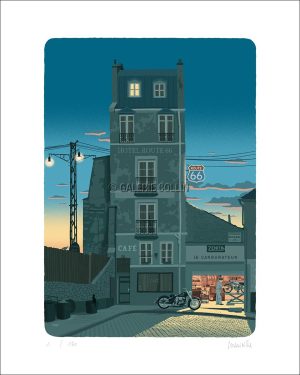 David Merveille • "Route 66" Estampe pigmentaire numérotée signée 150 ex