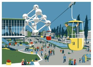 David MERVEILLE • "Expo 58" Estampe pigmentaire