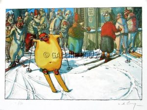 DE CRECY . Affiche Éd° d'Art n°/150 signée "Le Skieur"