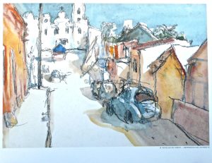 DE CRECY. "La rue blanche" Art edition poster