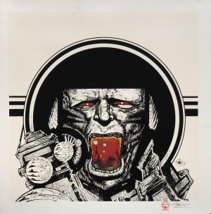 Druillet • Réhaut peinture originale "Métal-Hurlant" - Huile et acrylique