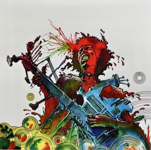 Druillet. estampe pigmentaire"Jimi Hendrix" 200ex. Non signée