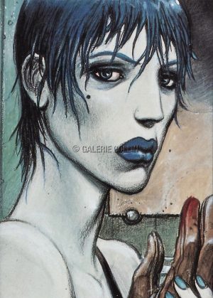 Enki BILAL . Carte Postale "La femme piège"dessin de couverture