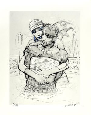 Enki Bilal • Estampe pigmentaire "La piscine" numérotée, signée limitée à 99ex