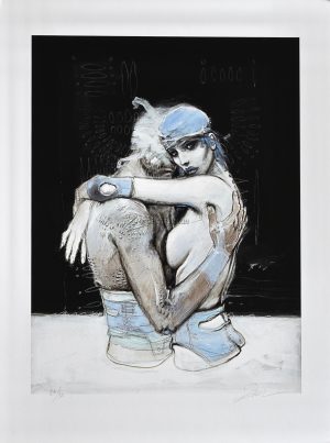 Enki Bilal • "BLEU SANG A PART" Estampe pigmentaire limitée, numérotée & signée à 121 ex.
