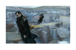 Enki Bilal • Estampe pigmentaire " HOMMES VOLANTS" numérotée signée limitée à 100 ex.