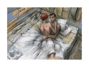 Enki Bilal • Estampe pigmentaire "Le lit" numérotée signée limitée à 100ex.