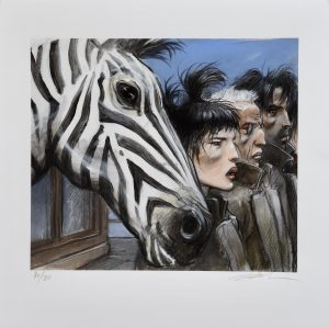 Enki Bilal • Estampe pigmentaire "ZÈBRE" numérotée signée limitée à 80ex.