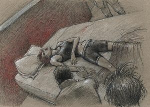 Enki Bilal “Julia Lying Down” Pigment print One-of-a-kind, signed piece