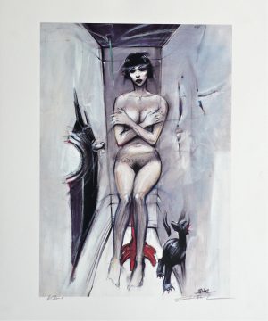 Enki BILAL • Sérigraphie "JEUDI NOIR " UN SIECLE D'AMOUR. exemplaire E.A.Signé: 395€