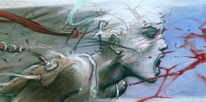 Enki Bilal "Sacha" art edition poster, numbered and signed, limited to 150 copies: