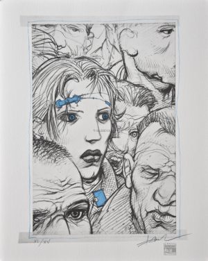 Enki BILAL - "La mèche bleue" 2 colors phototypeset. Numbered and signed: 195€