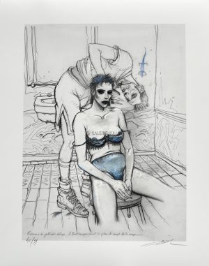 Enki Bilal • Estampe pigmentaire "Plan de coupe" numérotée, signée limitée à 99ex