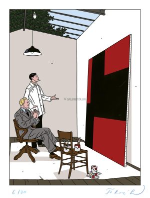 Floc’h • "L'amateur d'art"  Estampe pigmentaire Numérotée signée limitée