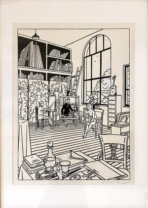 Floc'h • " L’atelier de BBM " Dessin original à l'encre - vendu