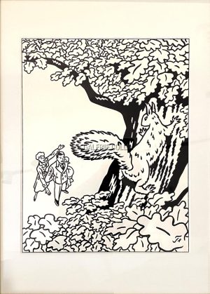 Floc'h • " Au Parc " Dessin original à l'encre