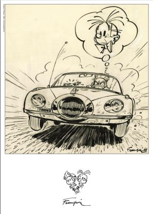 Franquin • Affiche édition d'art "Spirou et Fantasio - La Turbotraction Nouvelle Version"