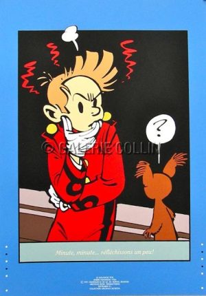FRANQUIN . Sérigraphie  Spirou "Minute, minute..."